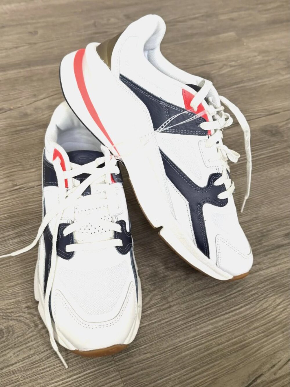 Under Armour Forge 96 Reissue Chunky White Beta Navy Sneakers Men 10.5 Women 12 - Picture 13 of 13